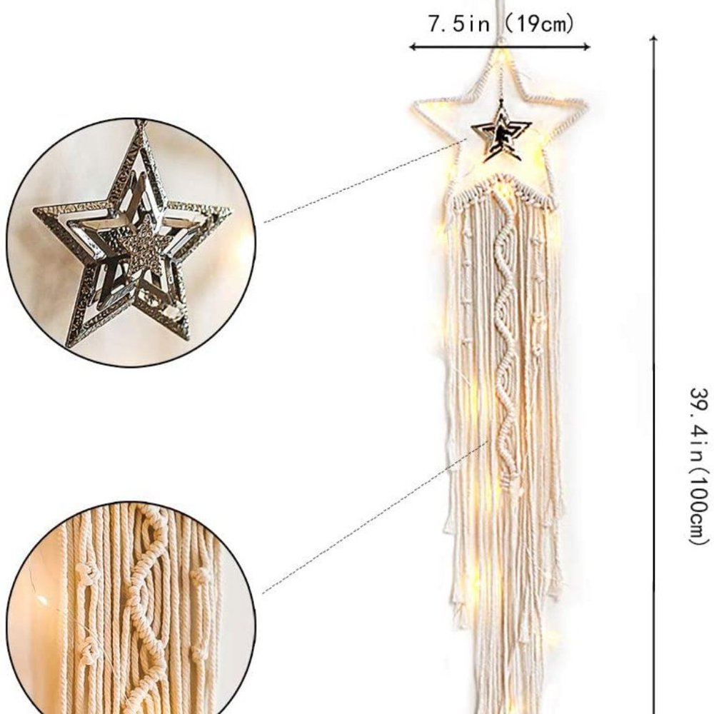 🌻NEW🌻Bohemian Star Macrame Wall Hanging Art - Picture 4 of 5